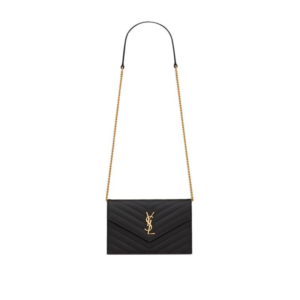 Cassandre Envelope Chain Wallet In Grain De Poudre Leather Women